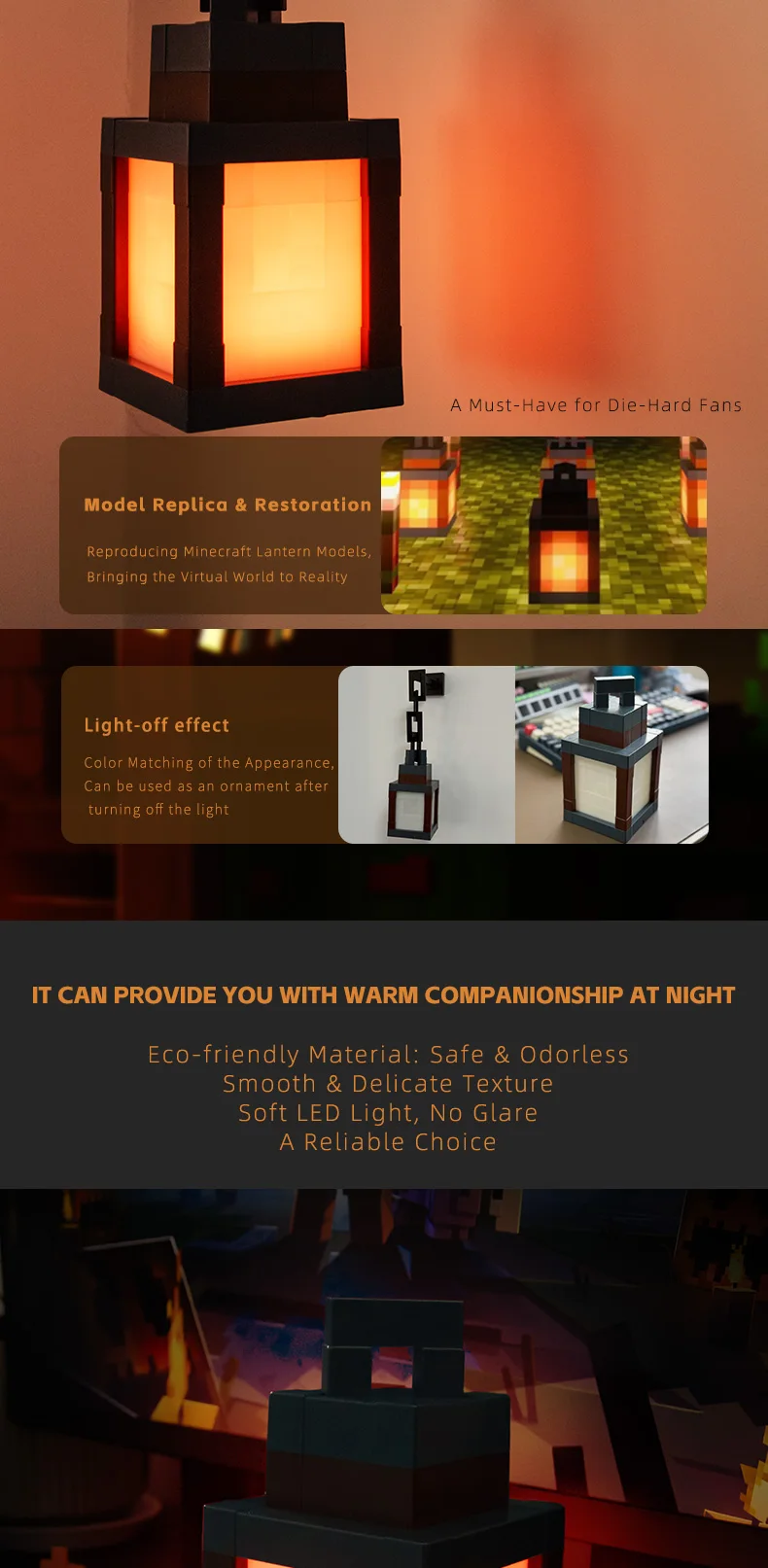 Pixel Style Night Light Portable Lantern Tabletop Ornament 16 Colors Lantern DIY Interior Decoration Festival Atmosphere Light