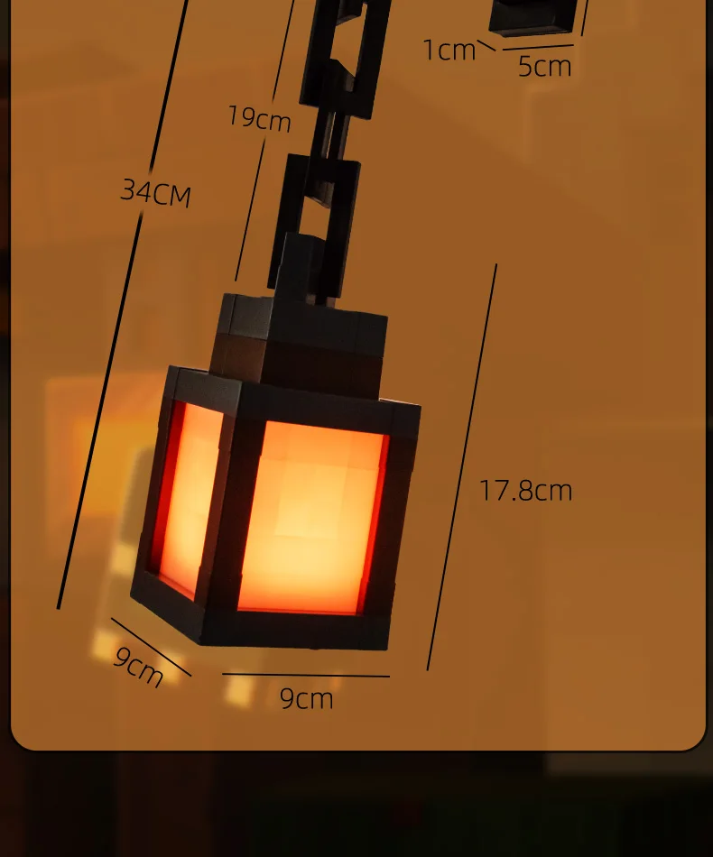 Pixel Style Night Light Portable Lantern Tabletop Ornament 16 Colors Lantern DIY Interior Decoration Festival Atmosphere Light