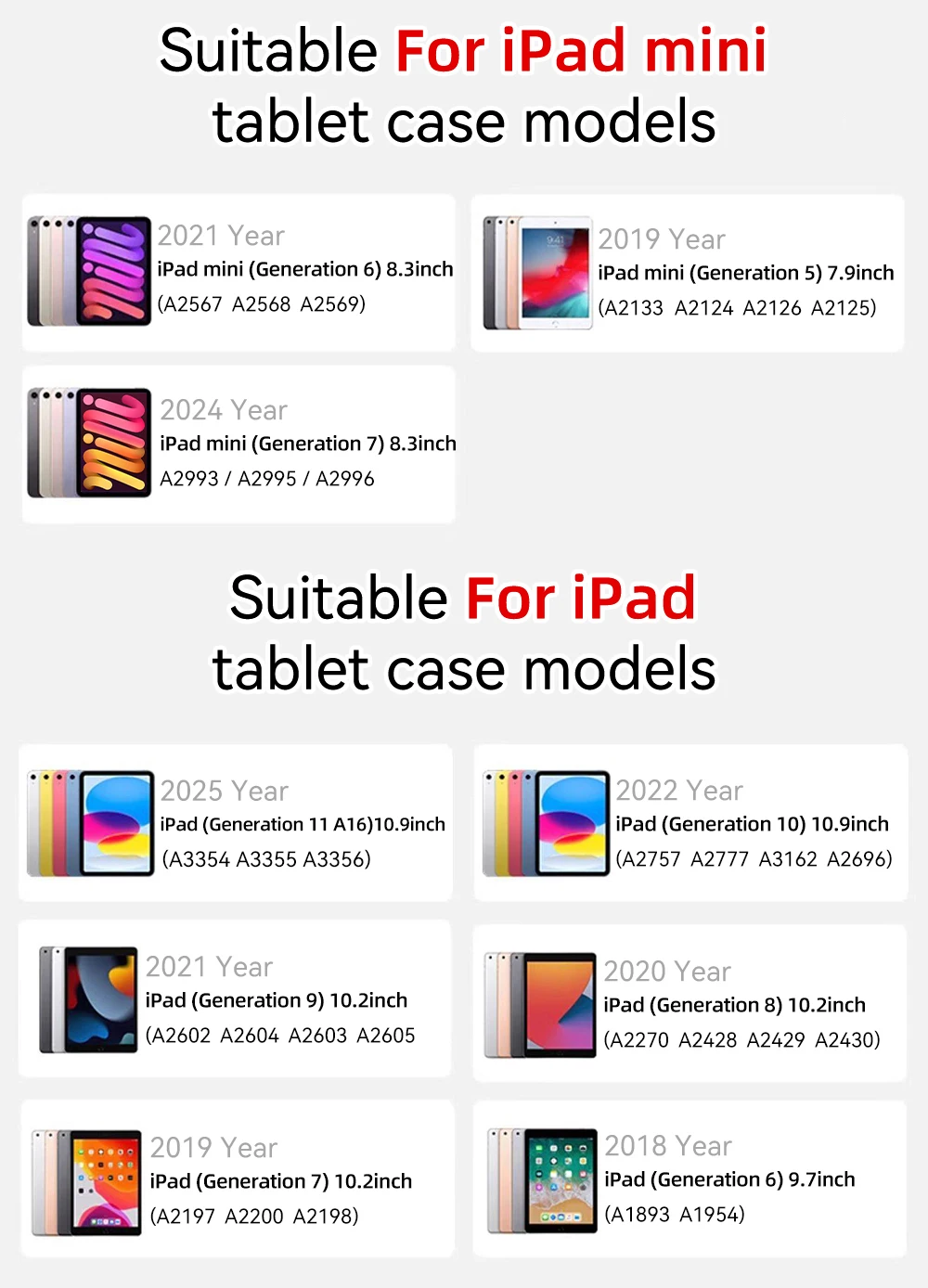 2026 Tablet Case for ipad A16 Case 11th 10th Gen for ipad Case Pro 11 12.9 13 M2 M4 Case 9.7 10.2 5/6/7/8/9th Mini 6 7 Cover