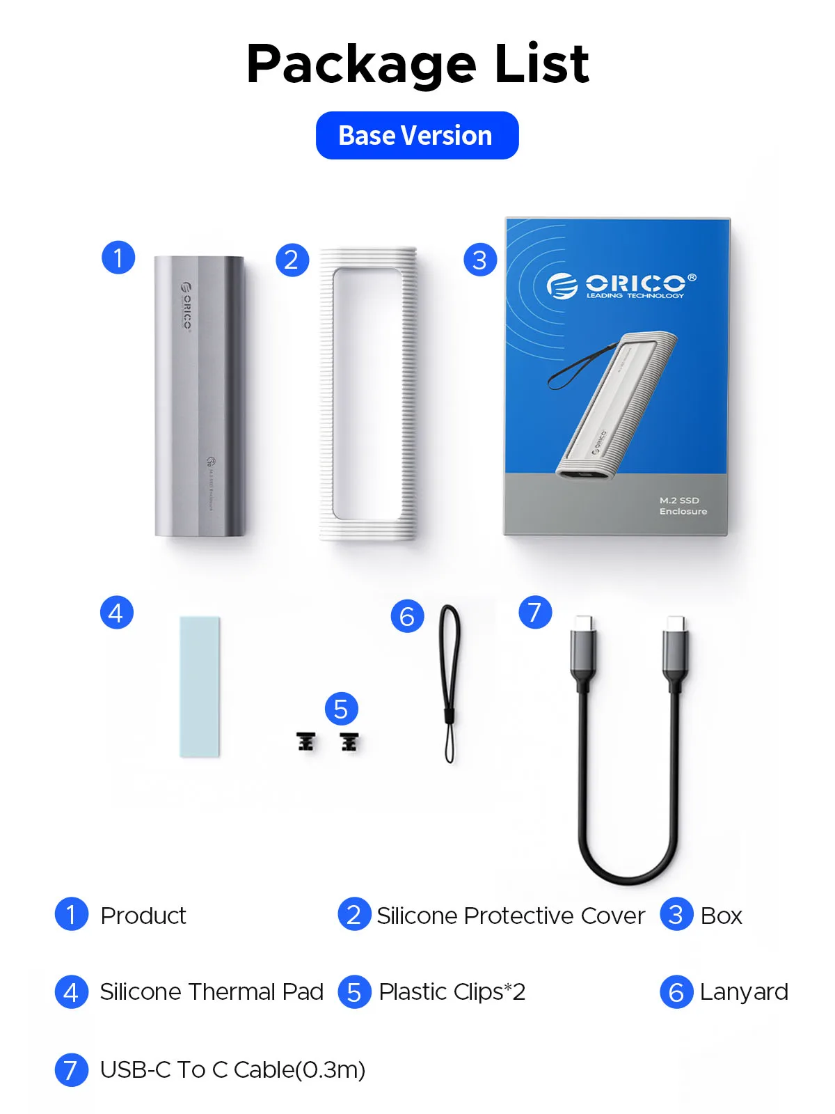 ORICO M.2 NVMe SATA SSD Enclosure Tool-Free USB External 10Gbps M.2 NVMe to USB Adapter Support UASP for PCIe NVMe and SATA SSD