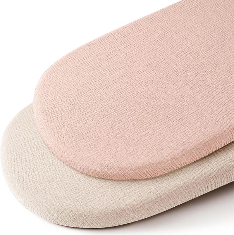2PCS Baby Fitted Bassinet Sheet Newborn Changing Pad Cover Solid Printed Breathable Crib Fitted Sheets Cradles Mattress Cover