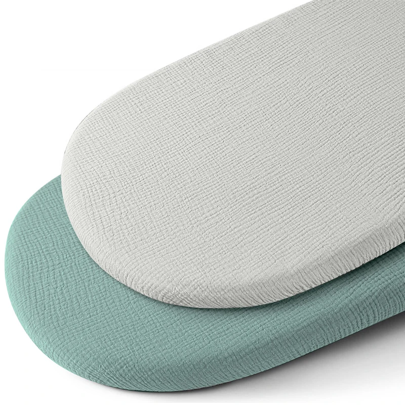 2PCS Baby Fitted Bassinet Sheet Newborn Changing Pad Cover Solid Printed Breathable Crib Fitted Sheets Cradles Mattress Cover