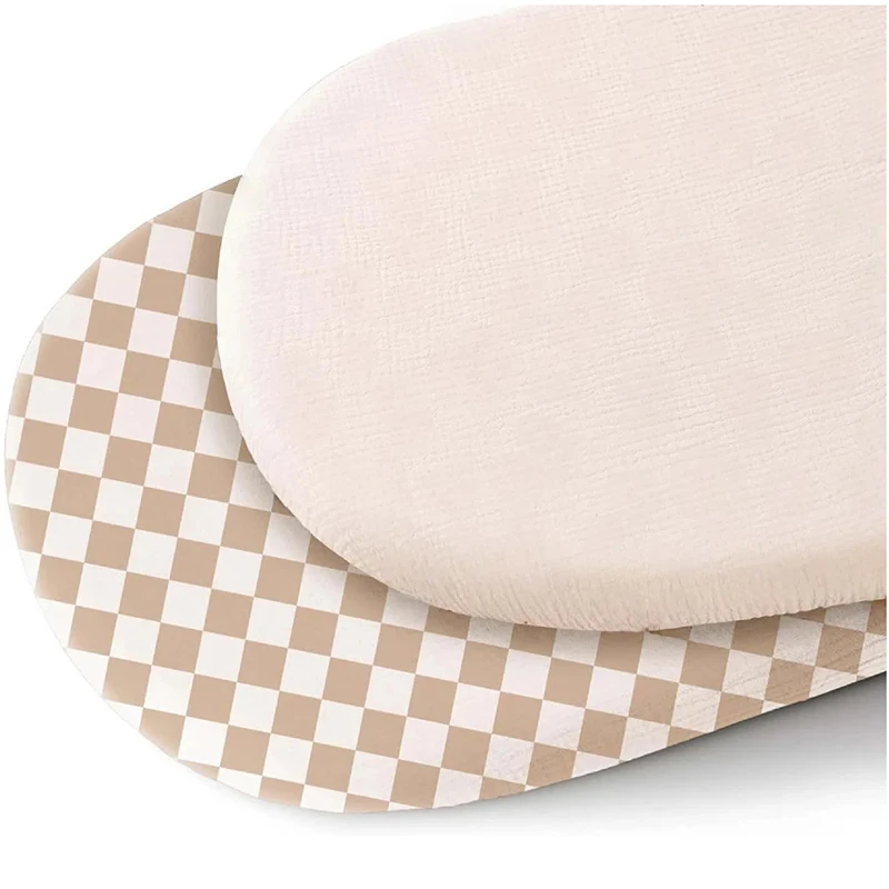 2PCS Baby Fitted Bassinet Sheet Newborn Changing Pad Cover Solid Printed Breathable Crib Fitted Sheets Cradles Mattress Cover