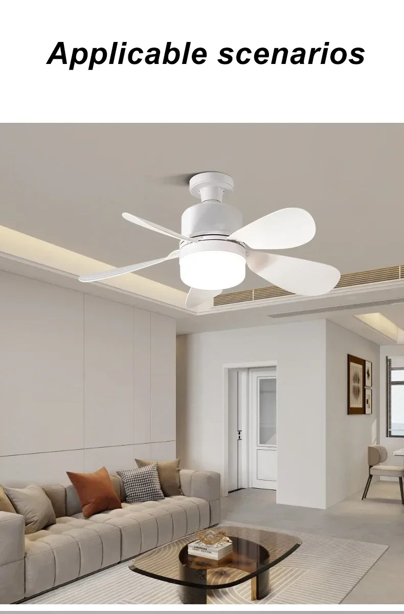 16 Inch 2-in-1 Ceiling Fan with Light Remote Control Fan Lights Dimmable E27 Socket Bedroom Living Room Kitchen Office Bathroom