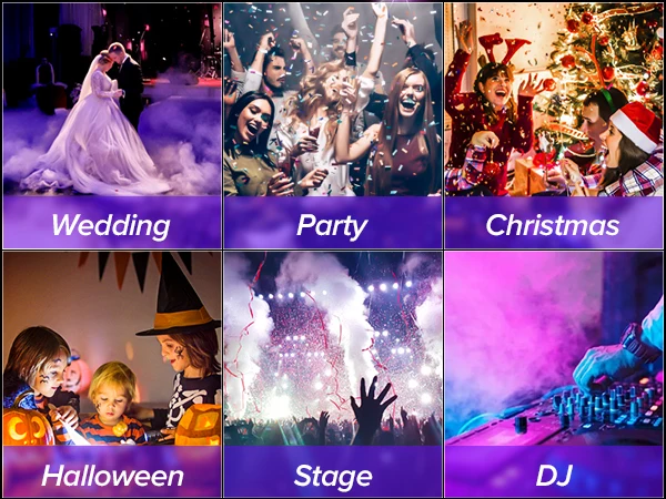 U'King 500W Smoke Machine RGB 3 LED Mixed Color Fog Machine with Remote Control Stage Smoke Ejector for DJ Halloween Christmas