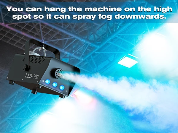 U'King 500W Smoke Machine RGB 3 LED Mixed Color Fog Machine with Remote Control Stage Smoke Ejector for DJ Halloween Christmas