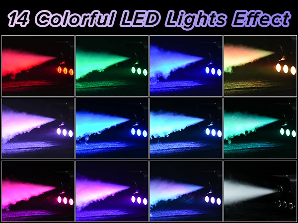U'King 500W Smoke Machine RGB 3 LED Mixed Color Fog Machine with Remote Control Stage Smoke Ejector for DJ Halloween Christmas