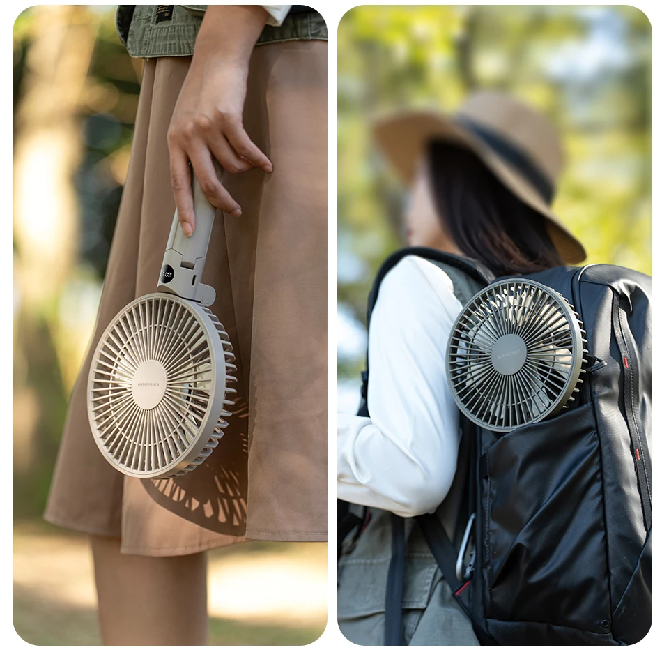 New Foldable Tripod Handheld Fan 3000mAh 4-Speed Rechargeable Fan LED Digital Display Portable Fan for Outdoor Travel Camping
