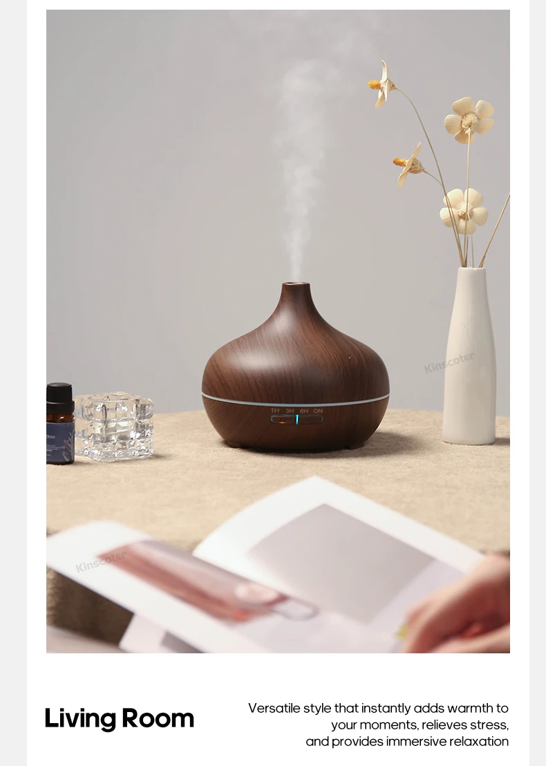 Wood Grain Aromatherapy Diffuser USB Humidifier Desktop Air Purifier Aroma Cool Mist Difusor/Essential Oil Set