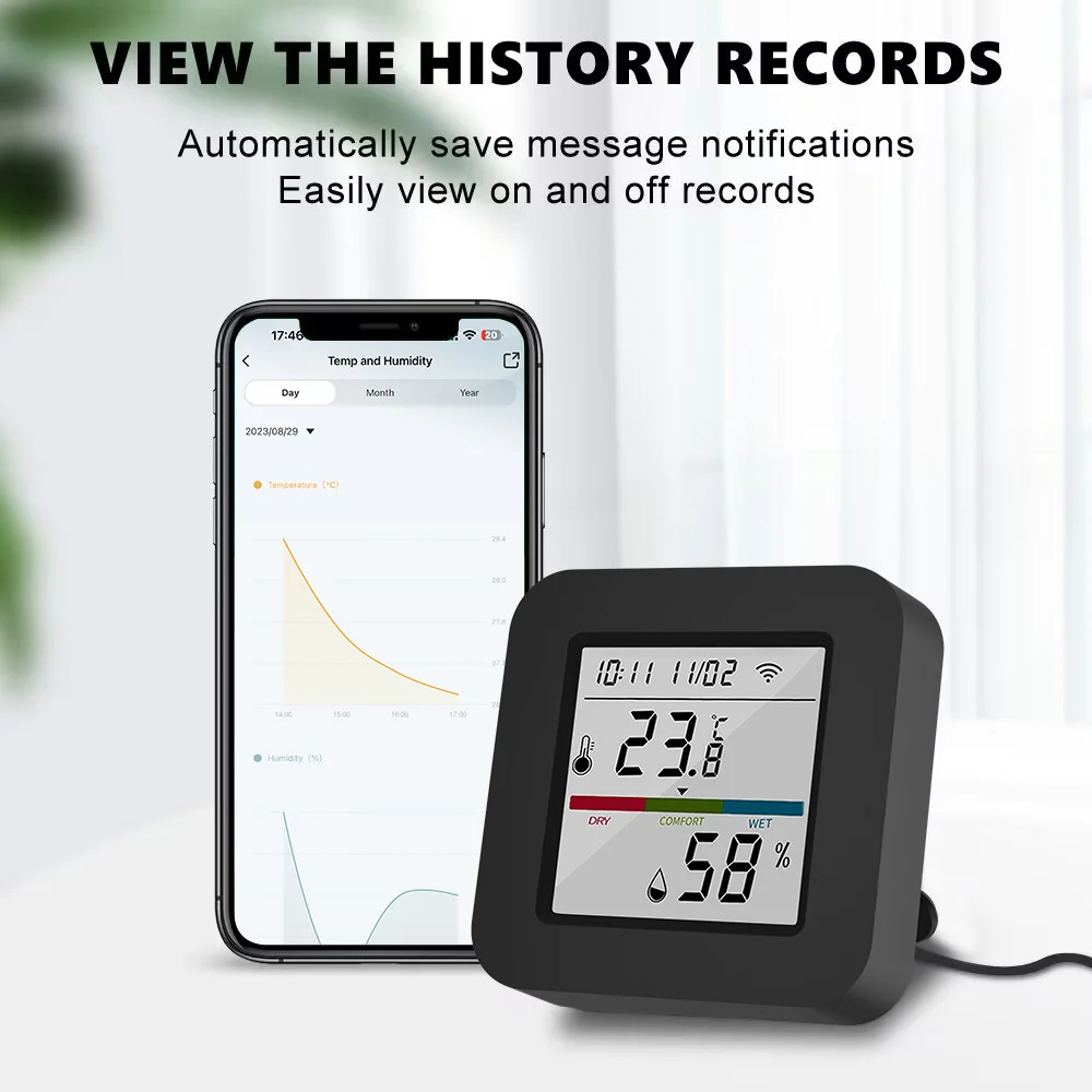 Tuya Smart Universal IR Remote With Temperature Humidity Sensor for Air Conditioner TV AC Works with Alexa Google Home Yandex