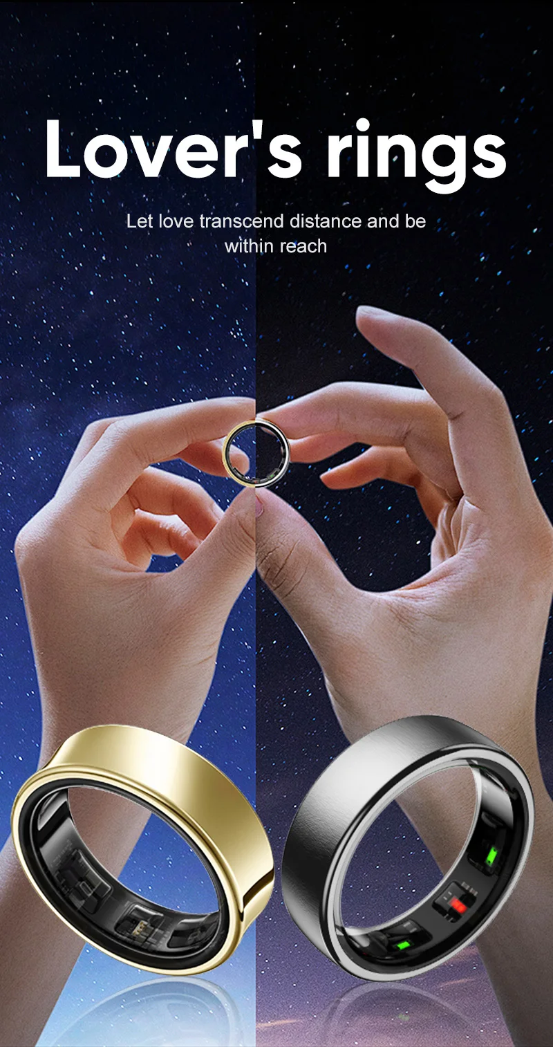 Uhoofit R10 Smart Ring with Charging Dock Men Women Health Sleep Heart Rate Monitoring IP68 & 5ATM Waterproof Multi-sport Mode