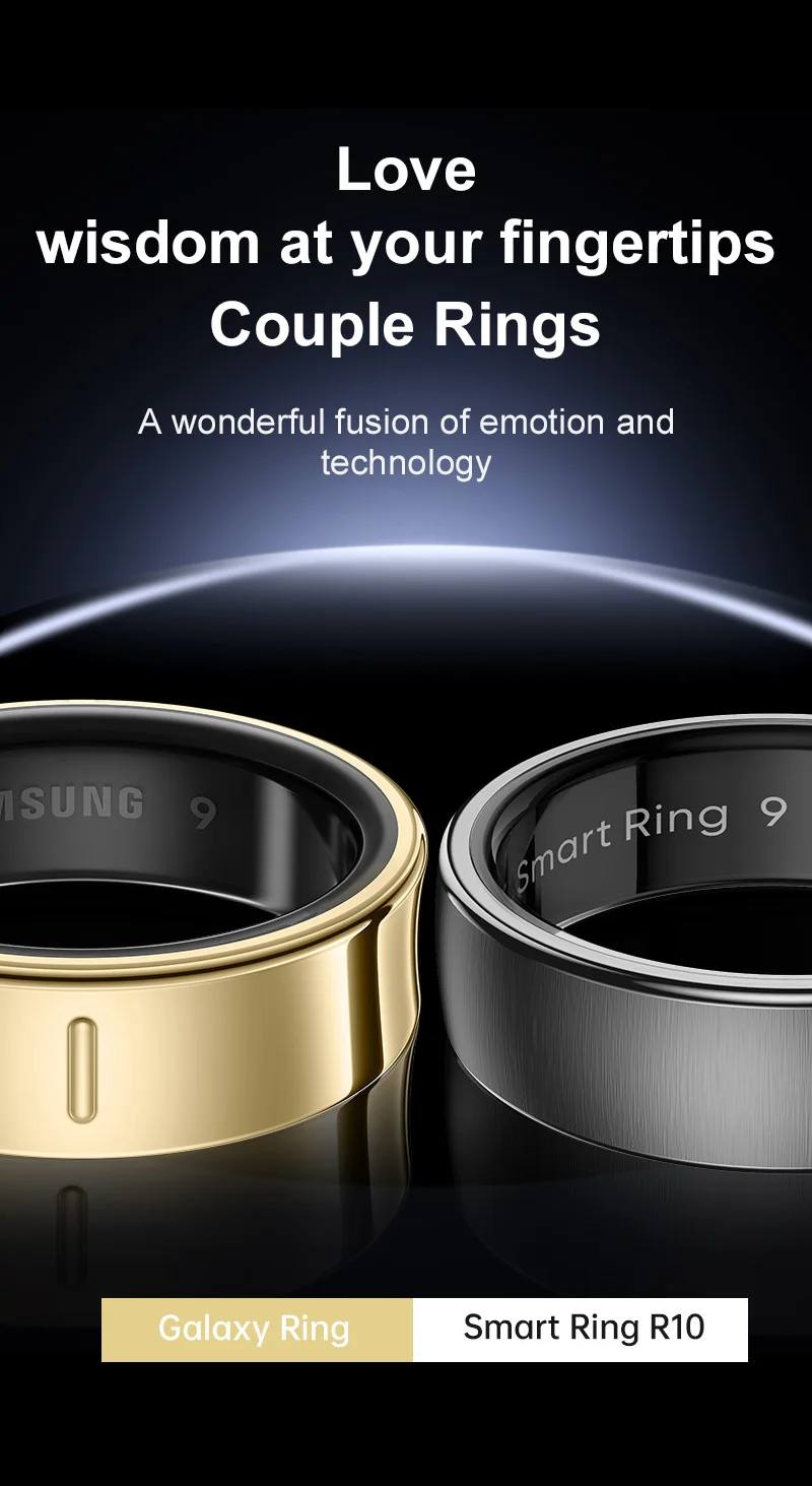 Uhoofit R10 Smart Ring with Charging Dock Men Women Health Sleep Heart Rate Monitoring IP68 & 5ATM Waterproof Multi-sport Mode