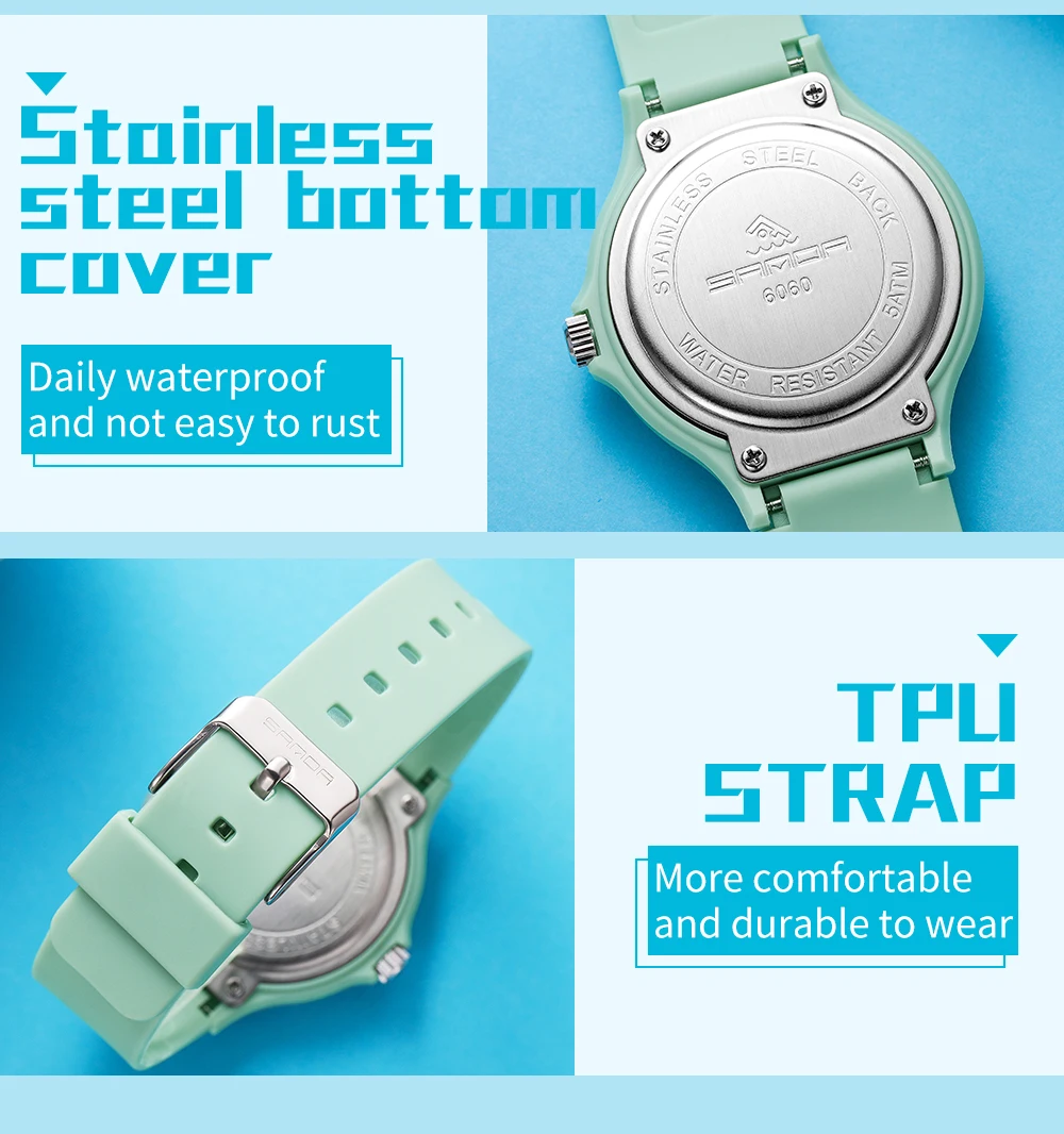 Fashion Sanda Top Brand Calenda Quartz Watch Minimalism Style Ladies Wristwatch Simple Black White Waterproof Watch Clock Reloj