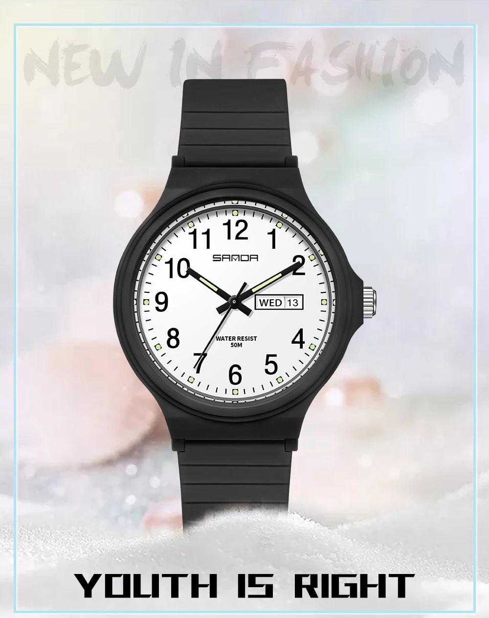 Fashion Sanda Top Brand Calenda Quartz Watch Minimalism Style Ladies Wristwatch Simple Black White Waterproof Watch Clock Reloj