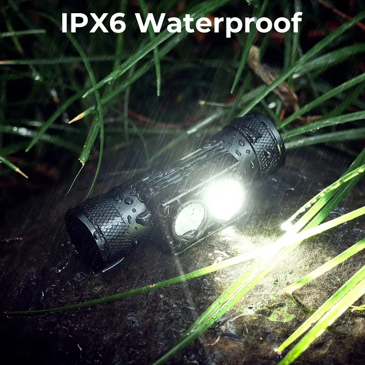 H25LR LED 90 High CRI Rechargeable Headlamp Powerful Lightweight Head Flashlight with Bright White Light 660nm Deep Red Torch