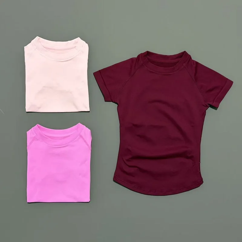 Sport Short Sleeve Top Women Running Sports T Shirt Summer Short Sleeve Round Neck Breathable Stretchy Gym Yoga Fitness Top
