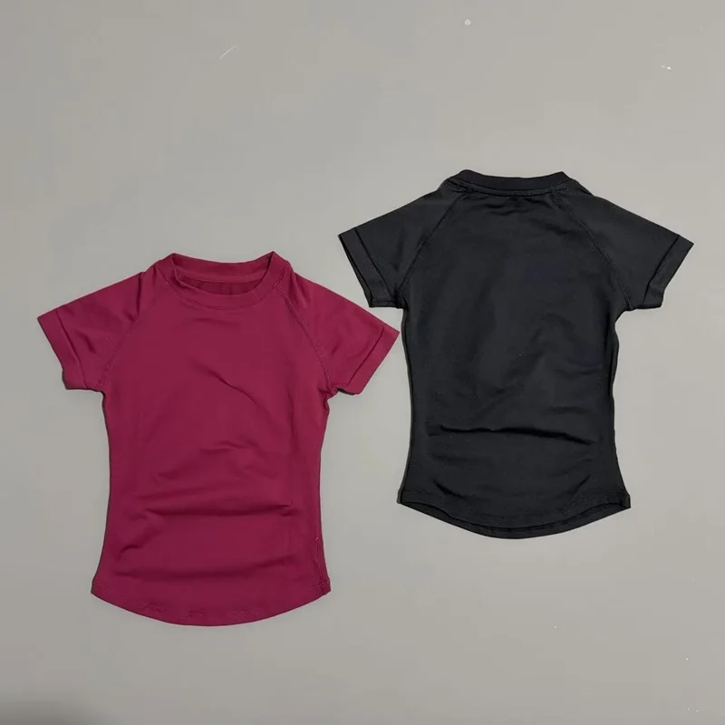 Sport Short Sleeve Top Women Running Sports T Shirt Summer Short Sleeve Round Neck Breathable Stretchy Gym Yoga Fitness Top