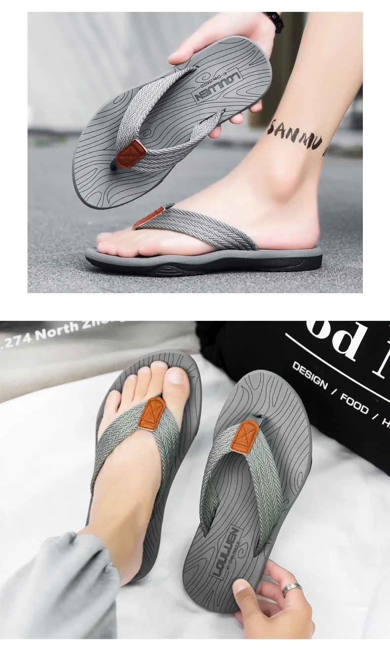 MEN Flip flop Comfortable Breathable Slip-On Sandals for Men Casual Summer Footwear
