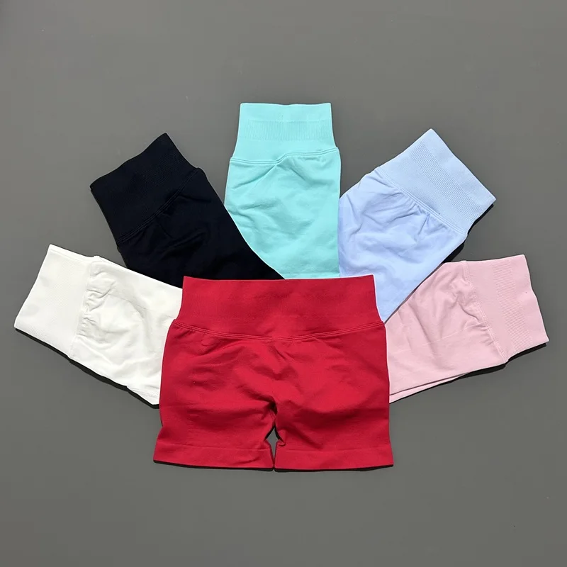 HISTELLO Women Sports Impact Shorts Seamless Low Waist Scrunch Bum Butt Lifting Stretch Gym Yoga Workout Fitness Short Leggings