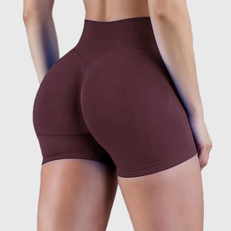 HISTELLO Women Sports Impact Shorts Seamless Low Waist Scrunch Bum Butt Lifting Stretch Gym Yoga Workout Fitness Short Leggings