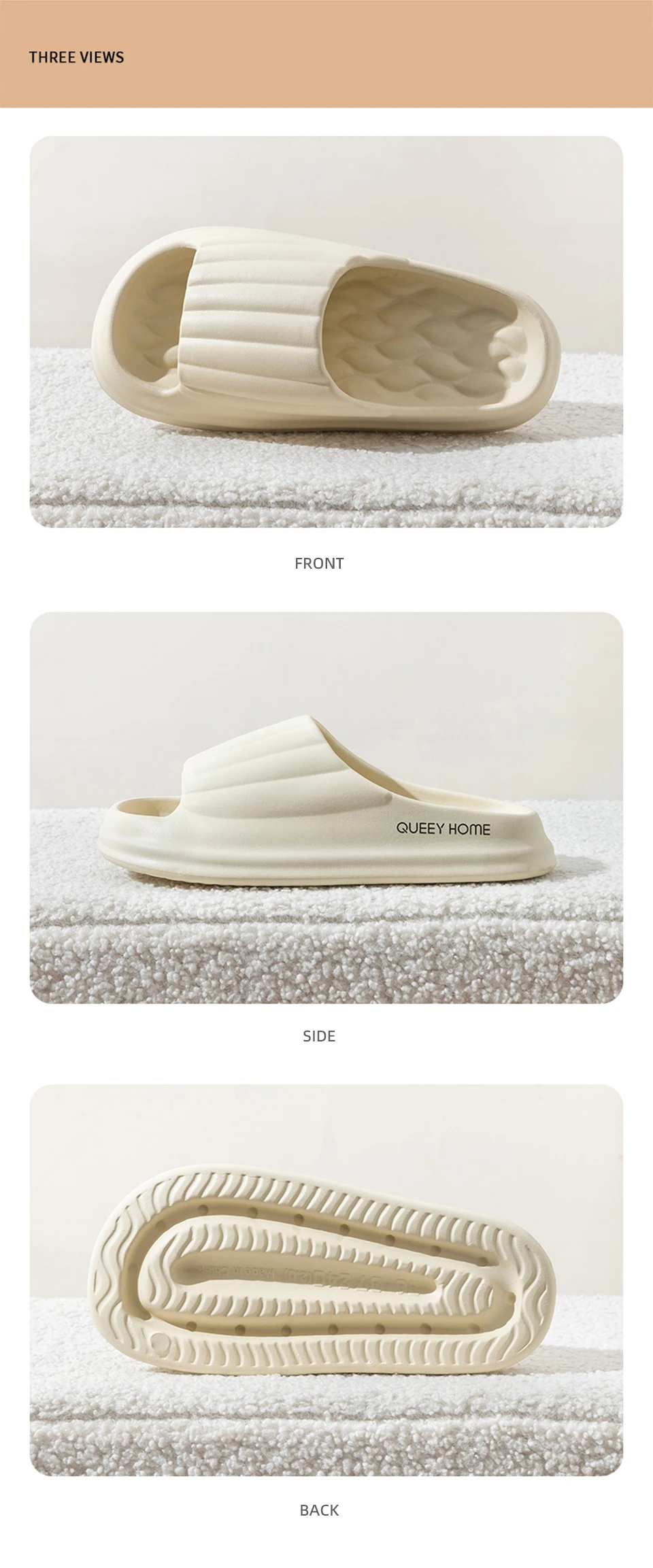 Stylish Men's Slippers Thick Sole Pressure Distribution Soft Bouncy Comfort Beach Sandals Anti Slip Lightweight Shoes Men Women