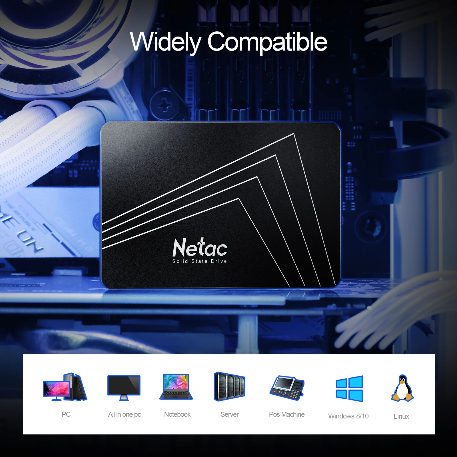 Netac SATA SSD Hard Drive 128GB 256GB 512GB 1TB 2TB SATA3 2.5Inch Disks Laptop Internal Hard Drive HDD Hard Disk for PC Laptop