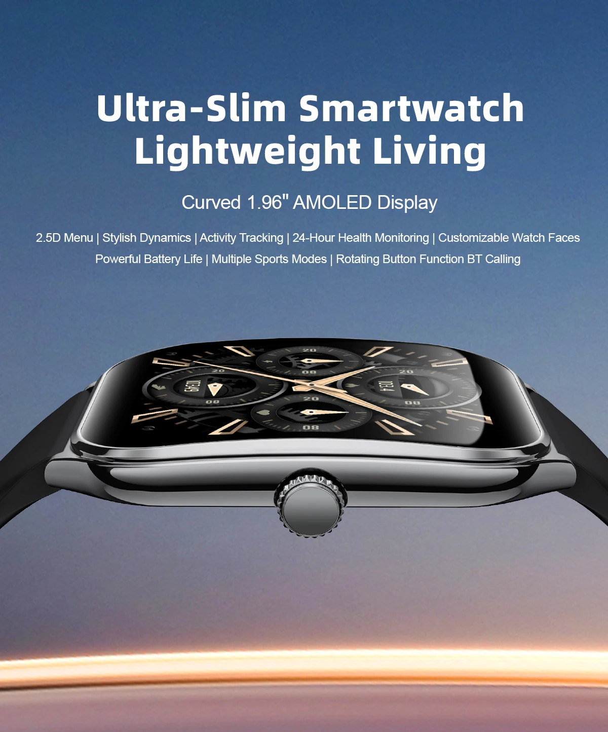 New Ultra Thin Smart Watch Men 1.96' AMOLED HD Pixel Display Always Show Time BT Call Reminder Smartwatch Ladies For Android iOS