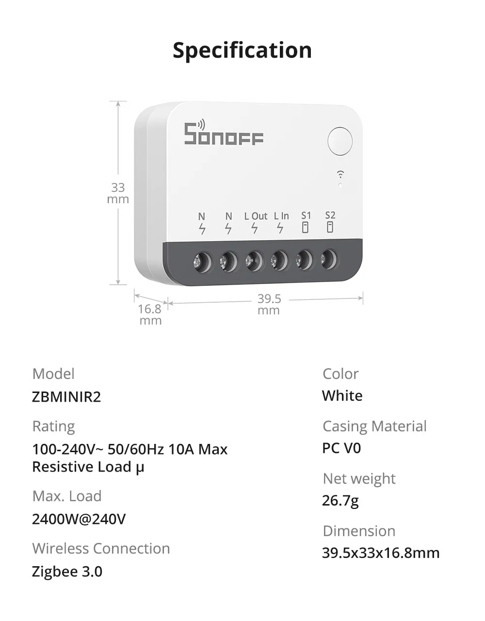 SONOFF ZBMINIR2 Extreme Zigbee Smart Switch Detach Relay External Switch Remote Control via eWeLink Support ZBBridge-U Gateway