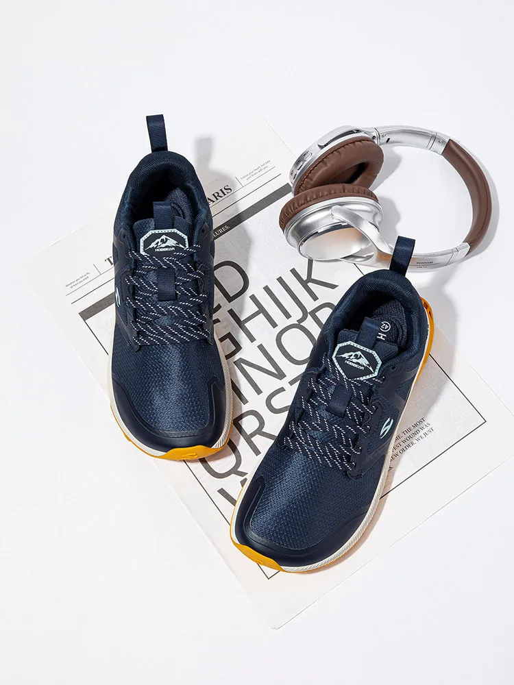 HOBIBEAR Unisex Hiking Sneakers Lace-Up Walking Shoes Outdoor Travel Artificial Leather Sneakers
