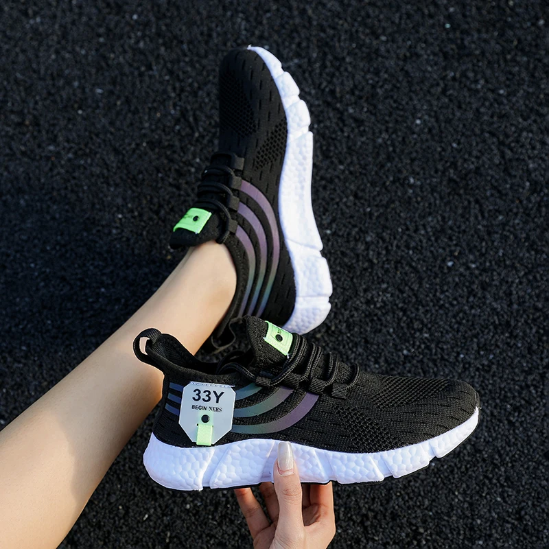 Men Casual Sport Shoes Breathable Lightweight Sneakers Outdoor Mesh Black Running Shoes Athletic Jogging Tenis Walking Shoes