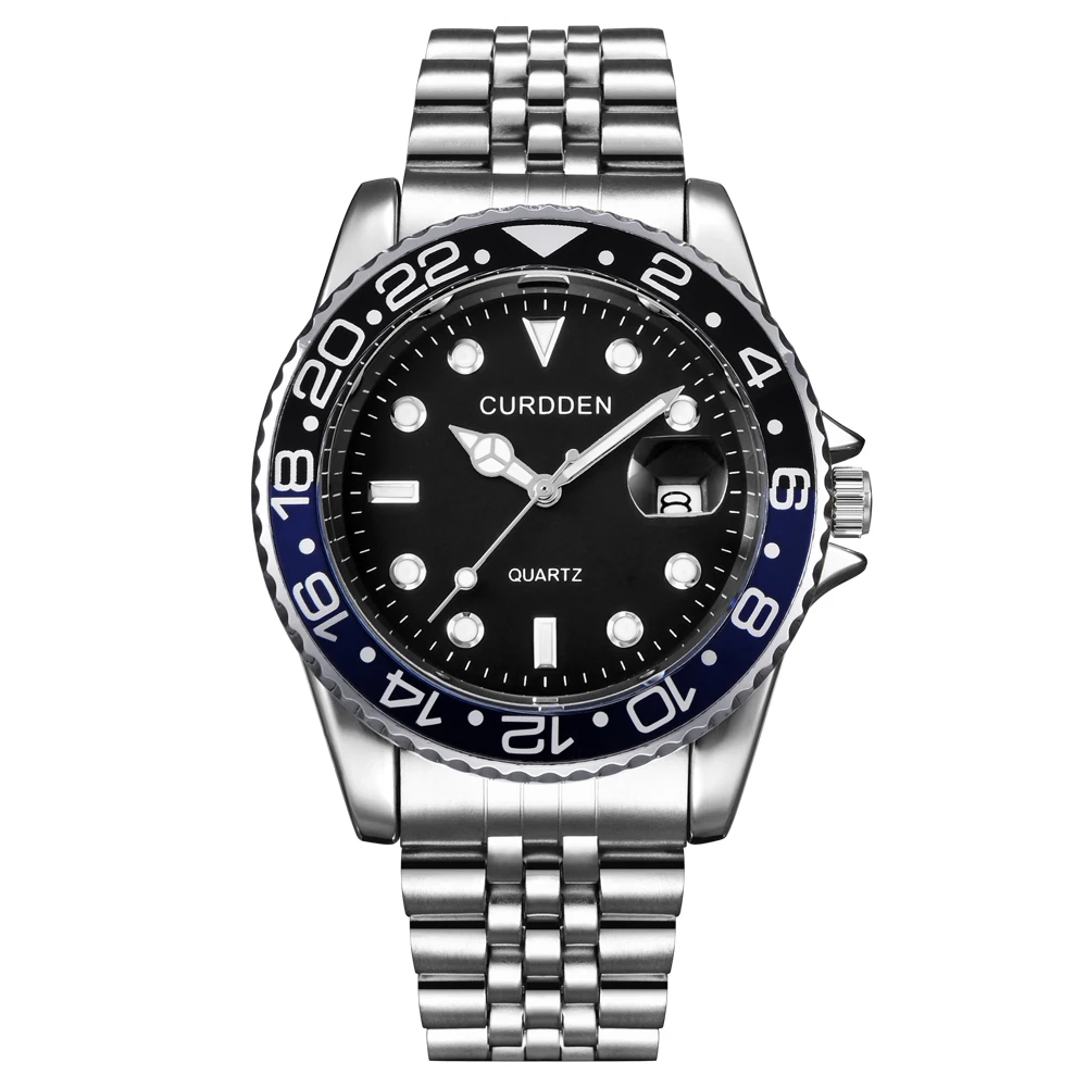 Original Design CURDDEN Brand Watches For Men Fashion Full Stainless Steel Golden Date Quartz Watch 시계 Erkek Kol Satleri Relogio
