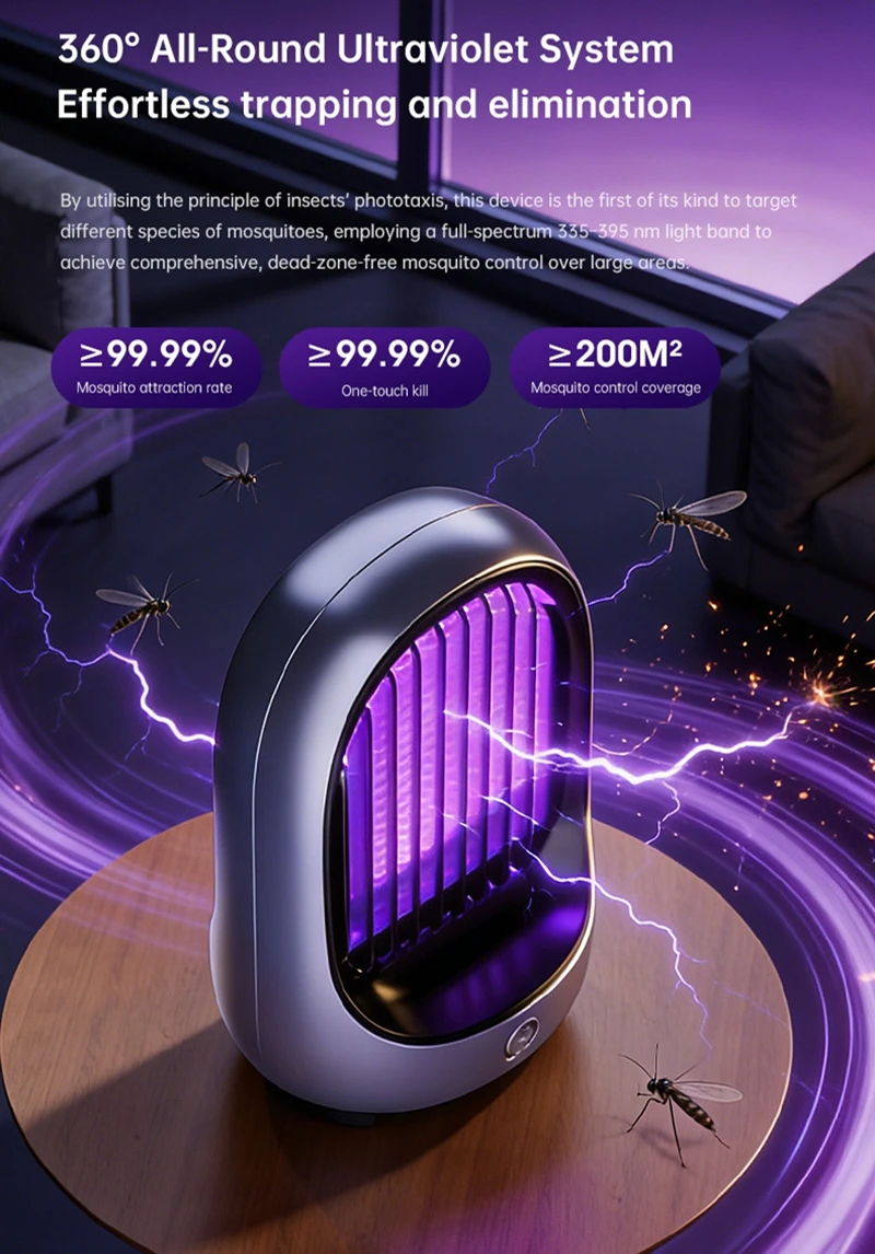Lenovo Mosquito Repellent Killer USBRechargeable Outdoor Killer Bug Zapper Mosquito Racket Insect Killer Electric Shocker Indoor