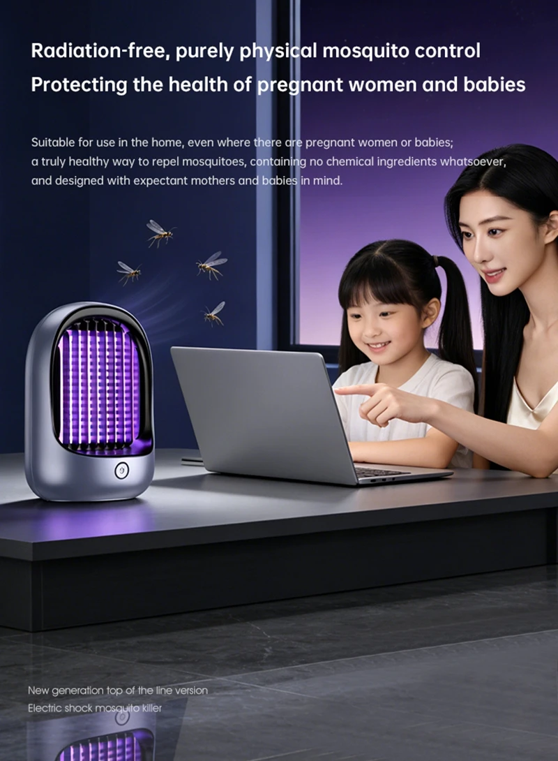 Lenovo Mosquito Repellent Killer USBRechargeable Outdoor Killer Bug Zapper Mosquito Racket Insect Killer Electric Shocker Indoor