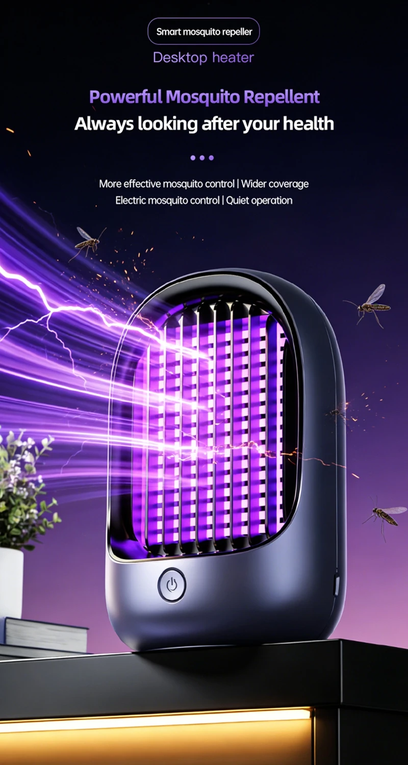 Lenovo Mosquito Repellent Killer USBRechargeable Outdoor Killer Bug Zapper Mosquito Racket Insect Killer Electric Shocker Indoor