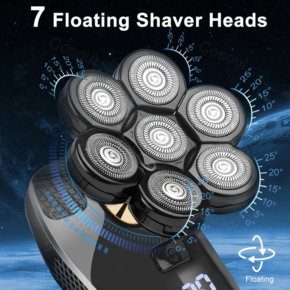 Cosoul Shaver for Men Electric Shaver Powerful Bald Head Shaver Beard Shaving Machine For Men Razor Husband Gift Boyfriend