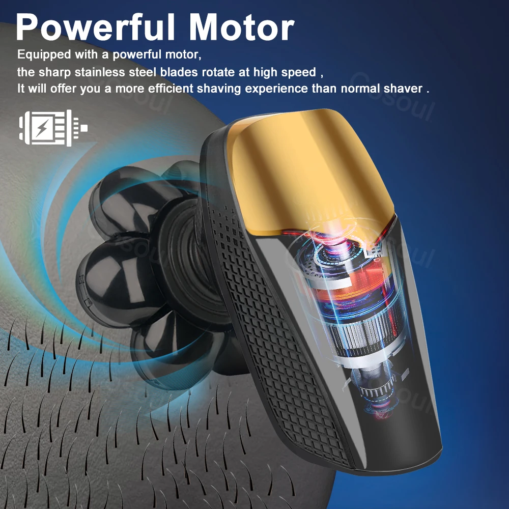 Cosoul Shaver for Men Electric Shaver Powerful Bald Head Shaver Beard Shaving Machine For Men Razor Husband Gift Boyfriend
