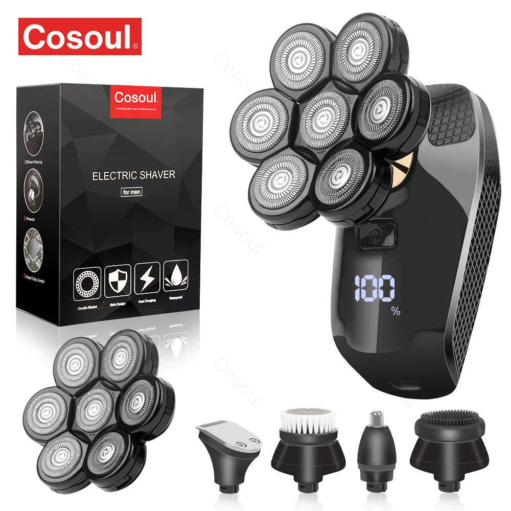Cosoul Shaver for Men Electric Shaver Powerful Bald Head Shaver Beard Shaving Machine For Men Razor Husband Gift Boyfriend