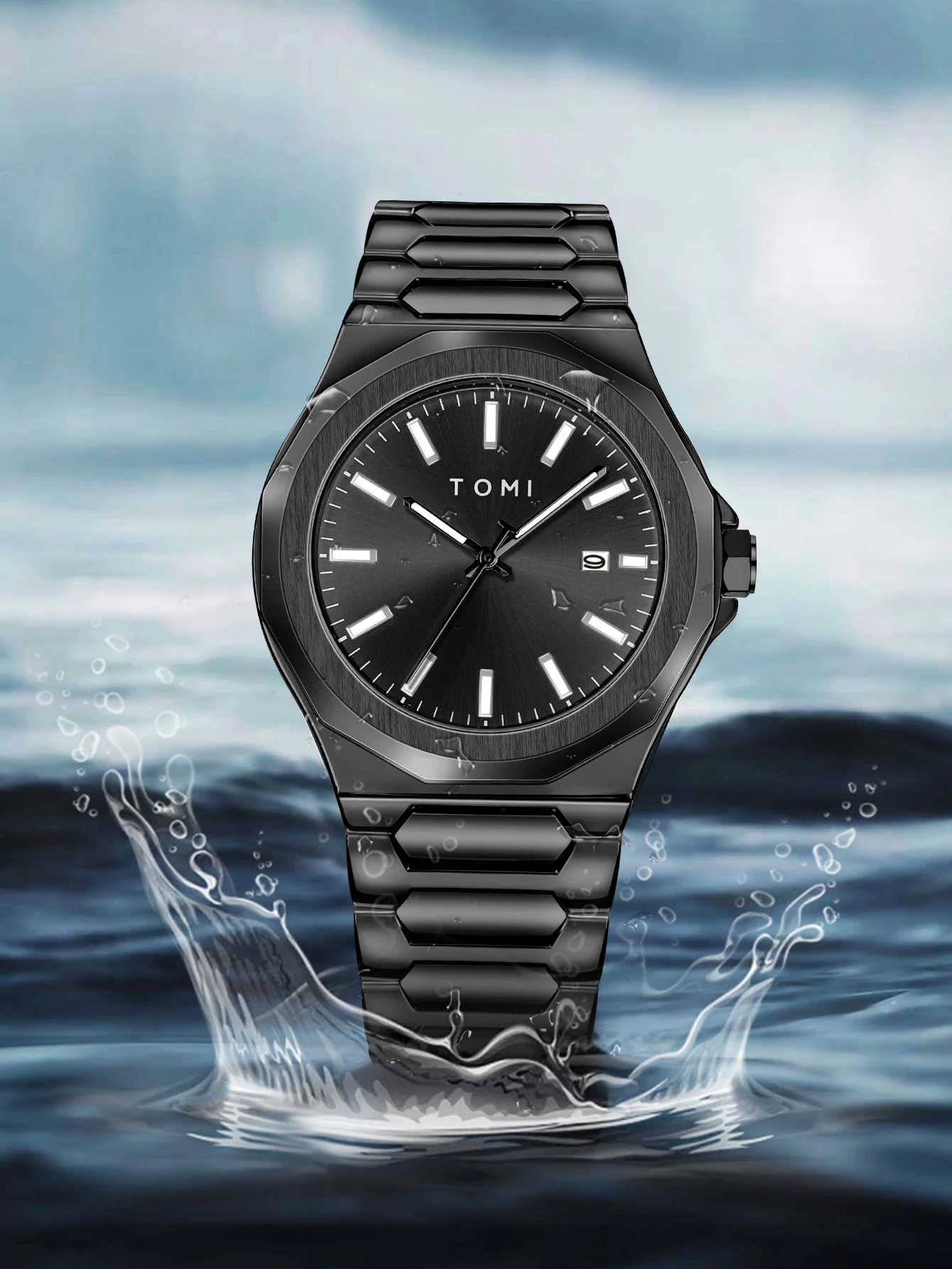 TOMI Luxury Business Men's Watch Gift Box Set High Quality Rose Gold Case Simple and Versatile Quartz Watch Relogio Masculino