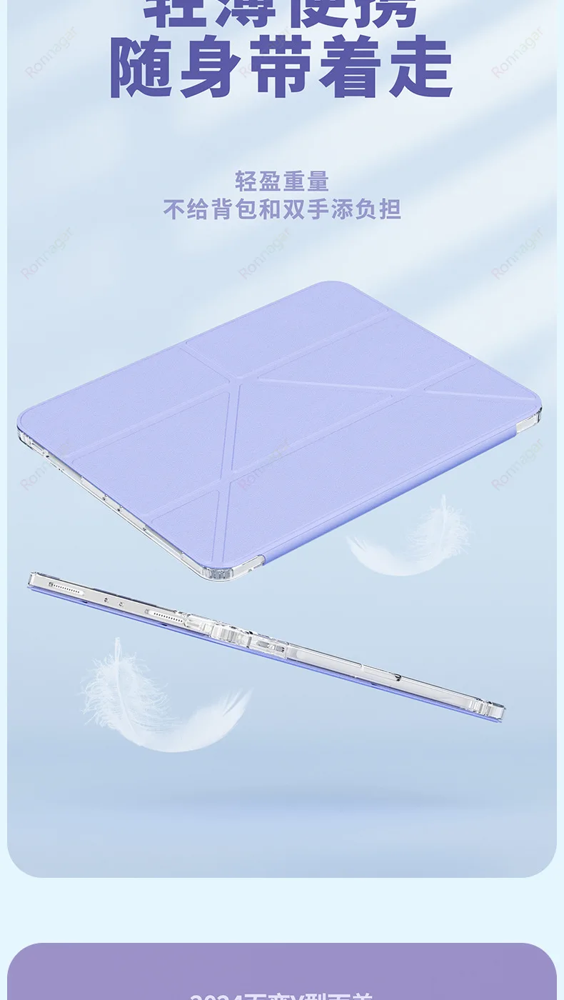 Y Fold Magnetic Case For iPad A19 2026 A16 2025 Air5 4 Air11 13 M4 M3 M2 M5 Pro11 13 12.9 10th 9th 8th 6/5th 10.9 10.5 10.2 9.7