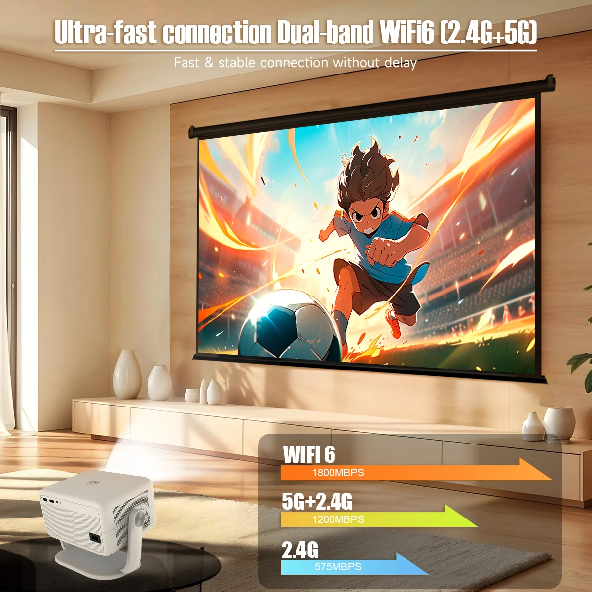 Magcubic Native 1080P 650ANSI 8K Android14 L018 Projector With Auto Keystone Correction Focus Wifi6 BT5.4 Portable Movie Outdoor