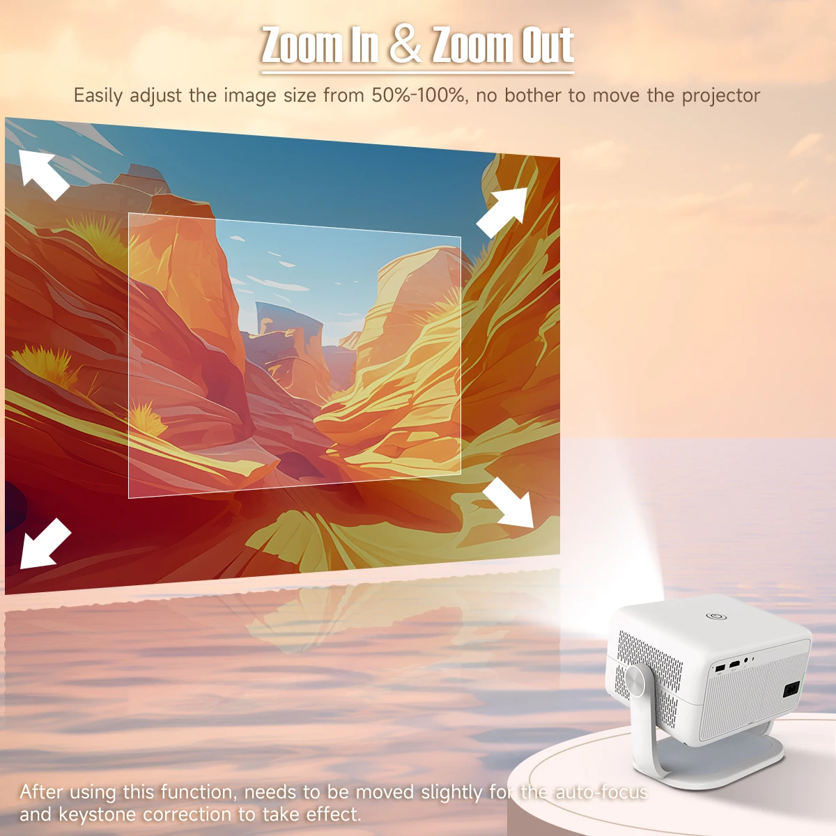 Magcubic Native 1080P 650ANSI 8K Android14 L018 Projector With Auto Keystone Correction Focus Wifi6 BT5.4 Portable Movie Outdoor