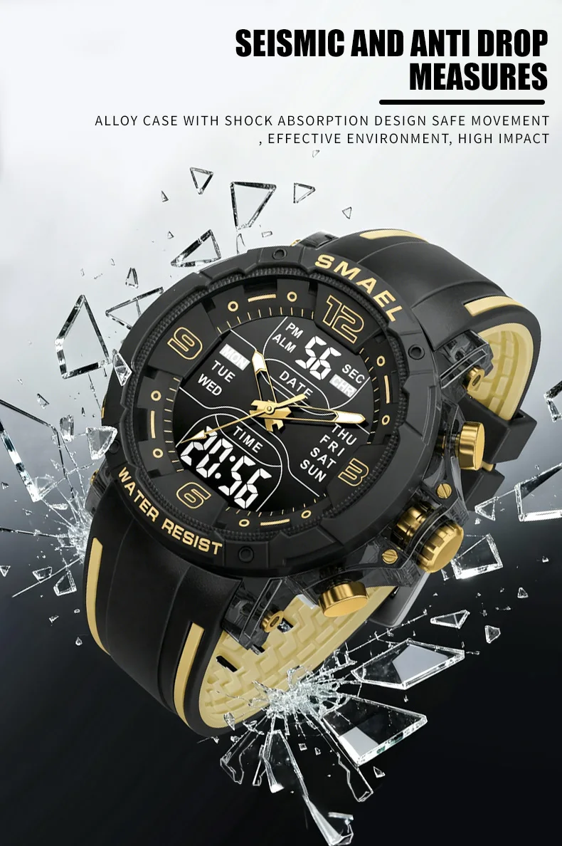 SMAEL Brand 8140 Waterproof Dropshipping Watch Alarm Clock Night Light Young Fashion Business Quartz Sport Wristwatches