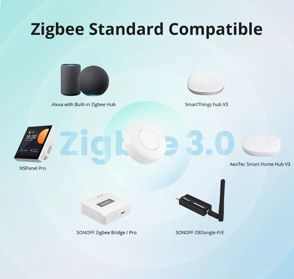SONOFF SNZB-01P Smart Zigbee Wireless Switch 1-10PCS Smart Scene via eWeLink Two-Way Control with TX Ultimate NSPanel Pro Switch