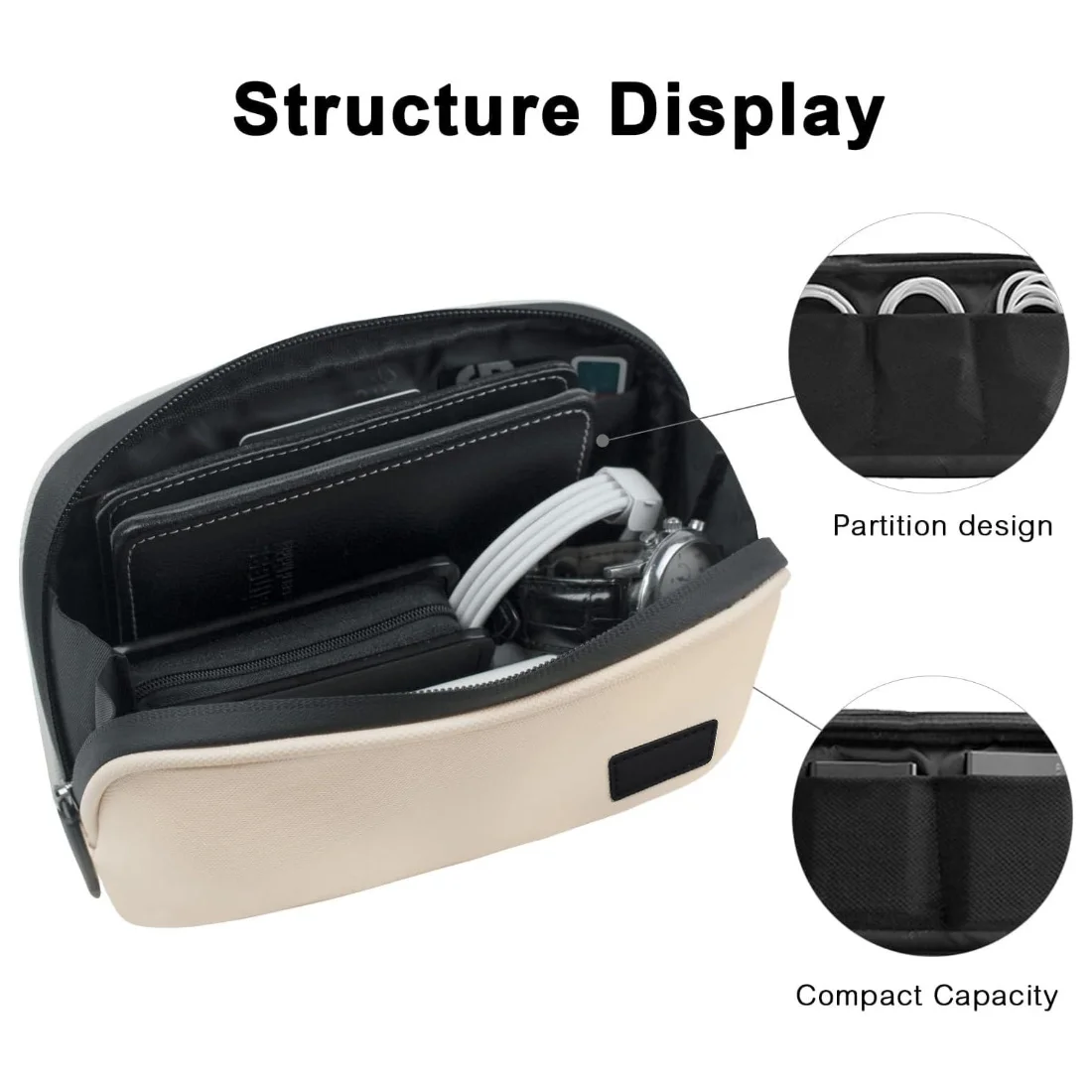 Cable Storage Bag Waterproof Digital Electronic Organizer Portable USB Data Line Charger Plug Storage Bag Travel Makeup Bag