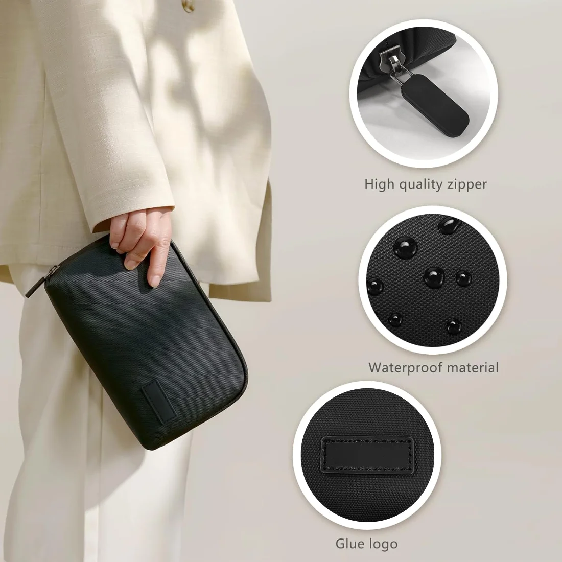 Cable Storage Bag Waterproof Digital Electronic Organizer Portable USB Data Line Charger Plug Storage Bag Travel Makeup Bag