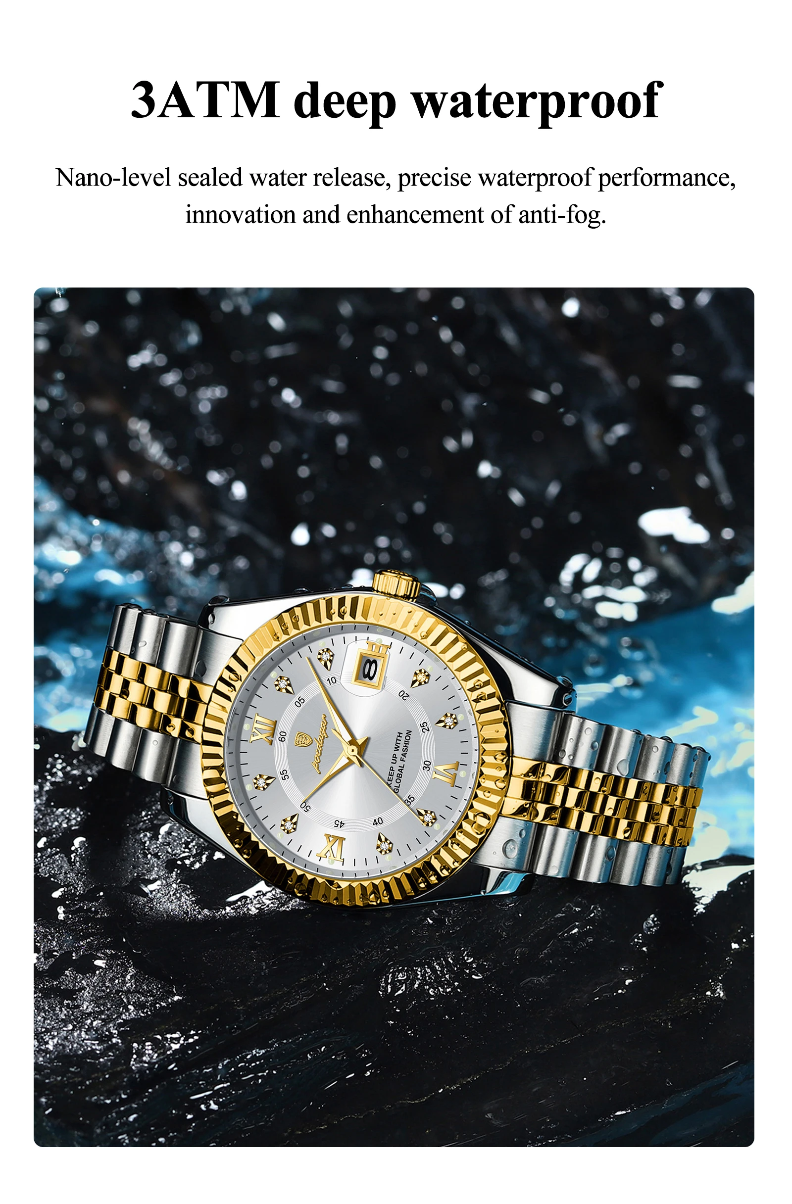 POEDAGAR Luxury Business Men Wristwatch Waterproof Luminous Date Military Man Watch Stainless Steel Fashion Men's Quartz Watches