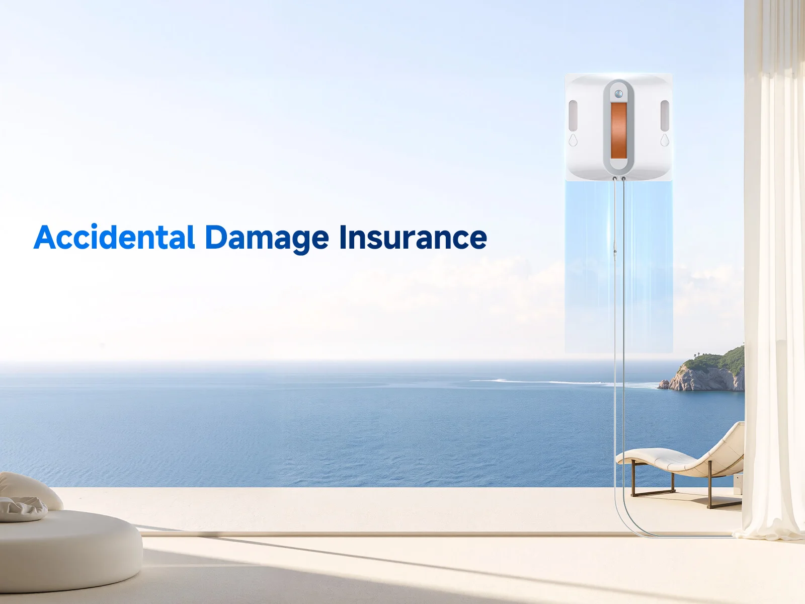 Lubluelu Robot Window Washer 8-Layer Safety Protection 9000Pa Suction Intelligent Path Edge Cleaning Home Glass Cleaning Robot