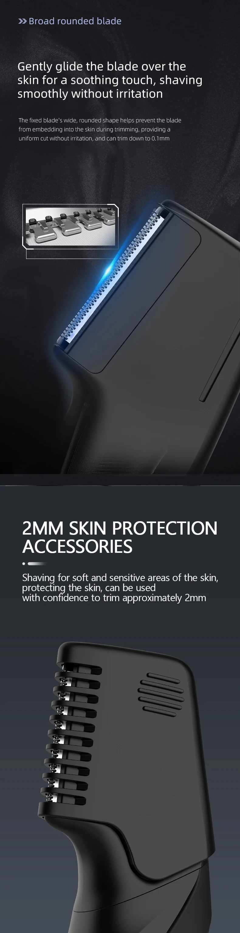 Resuxi New Men's Electric Body Hair Trimmer Multi Functional 3 in 1 Hair Clipper Shaver Set IPX5 Full Body Water Wash Clipper