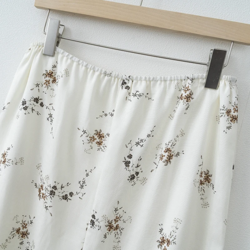 2026 Summer Women Fashion Floral print Skirt comfortable Linen blends skirts