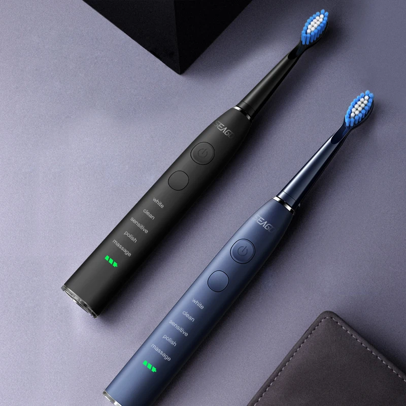 Seago Electric Toothbrush USB Rechargeable Adult 360 Days Long Battery Life IPX7 4 Replacement Heads Travel Box  SG-575